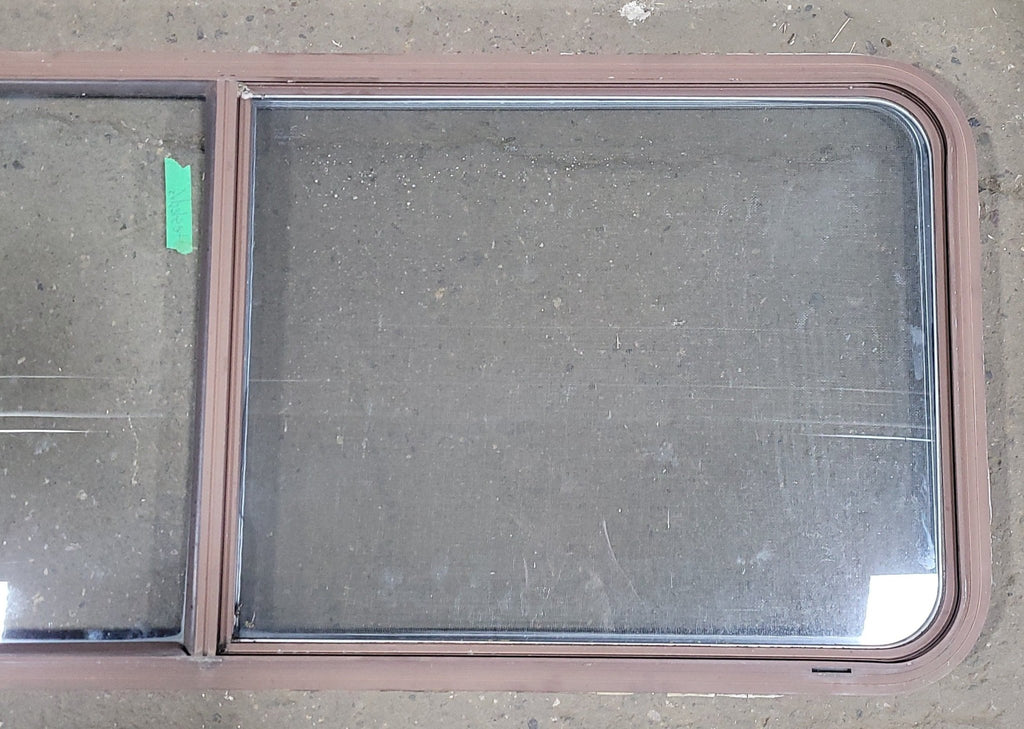 Used Black Radius Opening Window : 54 1/4" W X 21 3/4" H X 1 3/4" D - Young Farts RV Parts