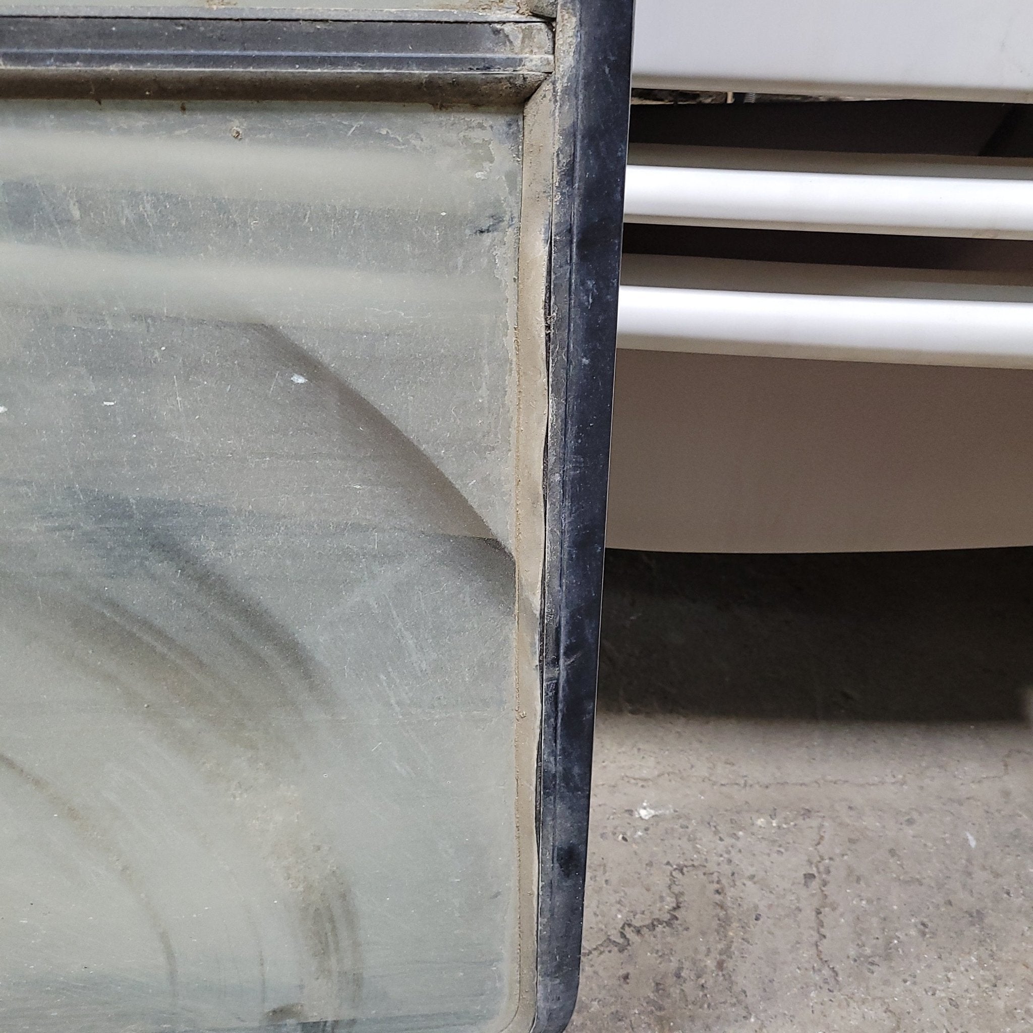 Used Black Radius Opening Window : 54 3/4" X 22" X 2" D - Young Farts RV Parts