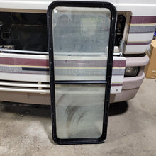 Load image into Gallery viewer, Used Black Radius Opening Window : 54 3/4&quot; X 22&quot; X 2&quot; D - Young Farts RV Parts