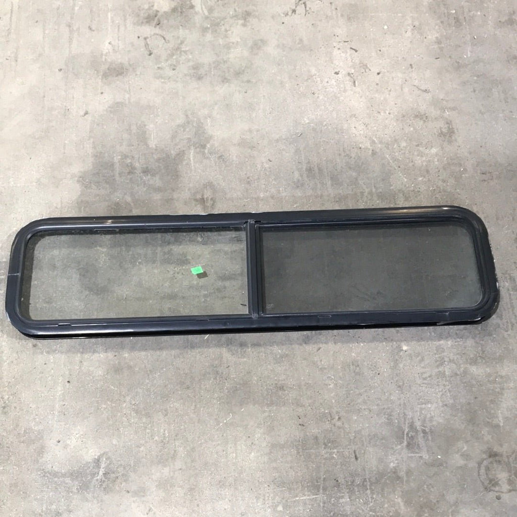 Used Black Radius Opening Window : 59 1/2" W x 14 1/2" H x 2" D - Young Farts RV Parts