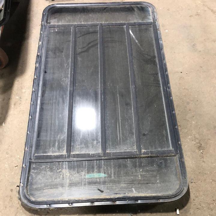 Used Black Radius Opening Window : 60 1/2" X 30" X 2" D - Young Farts RV Parts