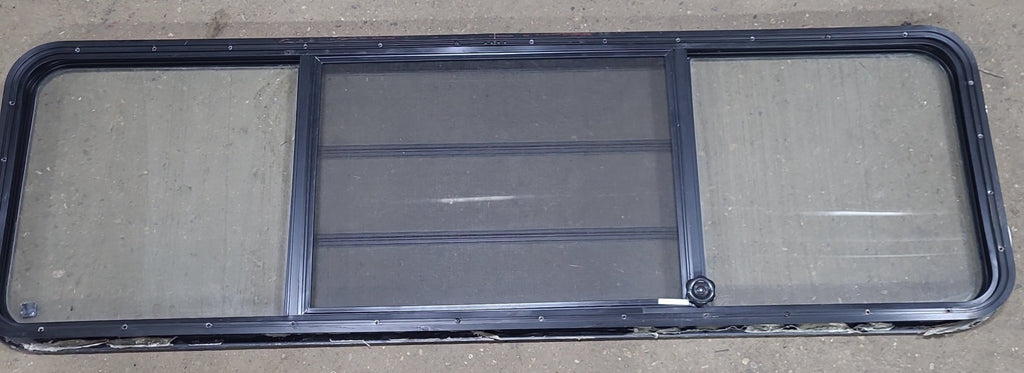 Used Black Radius Opening Window : 71 1/2" W x 21 3/4" H x 1 3/4" D - Young Farts RV Parts