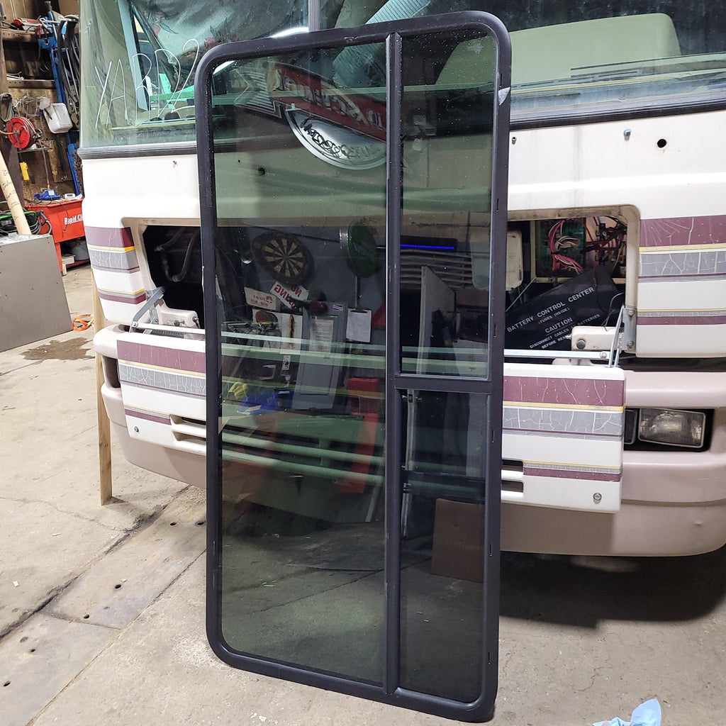 Used Black Radius Opening Window : 72" X 35" X 1 1/4" D - Young Farts RV Parts