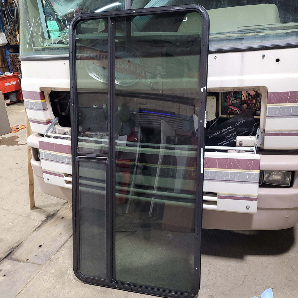 Used Black Radius Opening Window : 72" X 35" X 1 1/4" D - Young Farts RV Parts