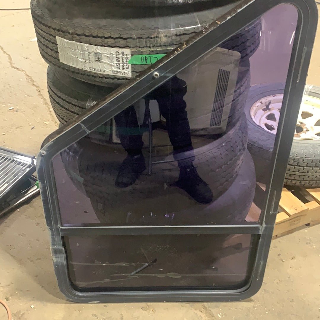 Used Black Radius Slanted Opening Window : 25 1/2 X 30 3/4 X 2
