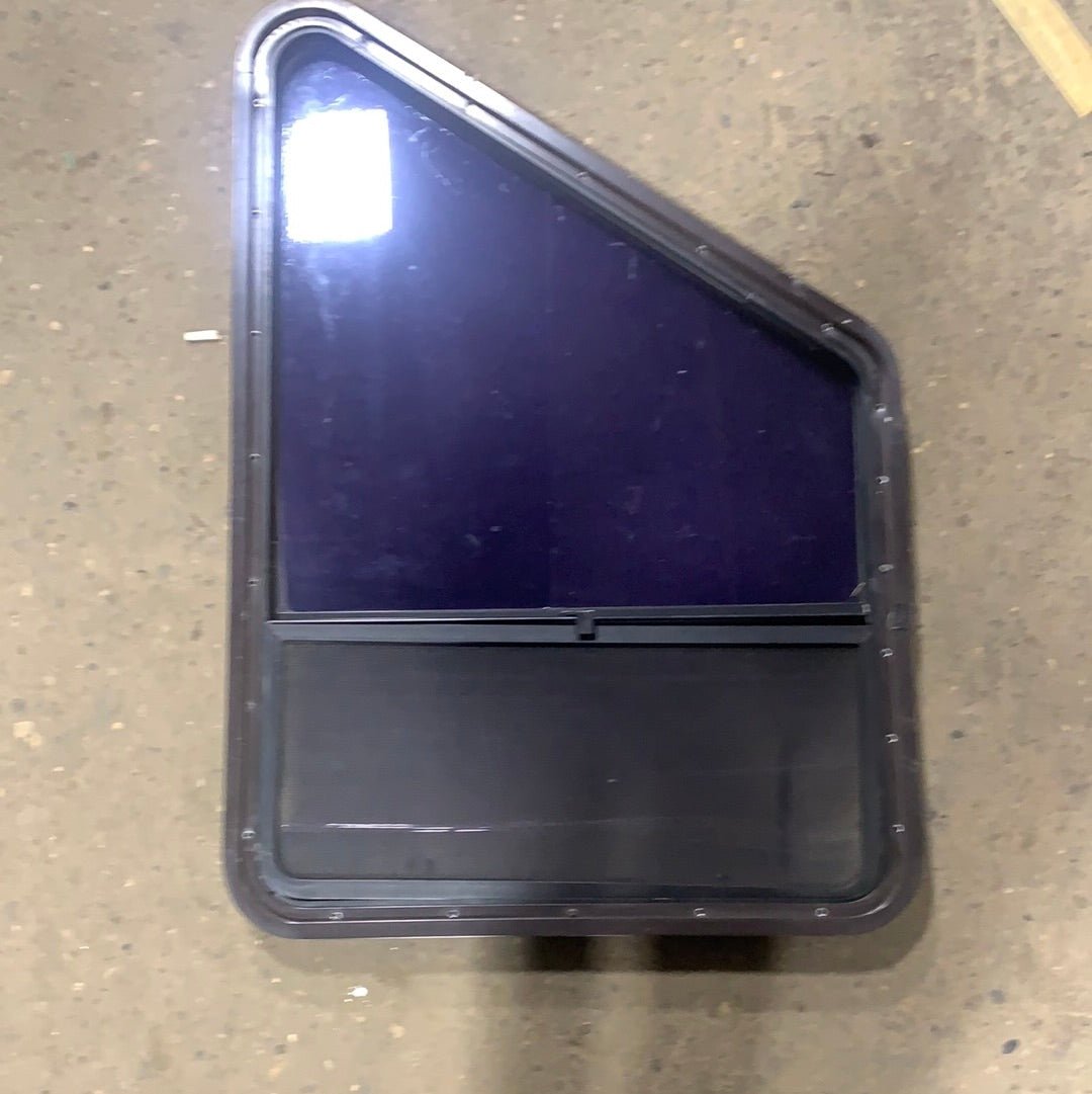 Used Black Radius Slanted Opening Window : 25 1/2 X 30 3/4 X 2