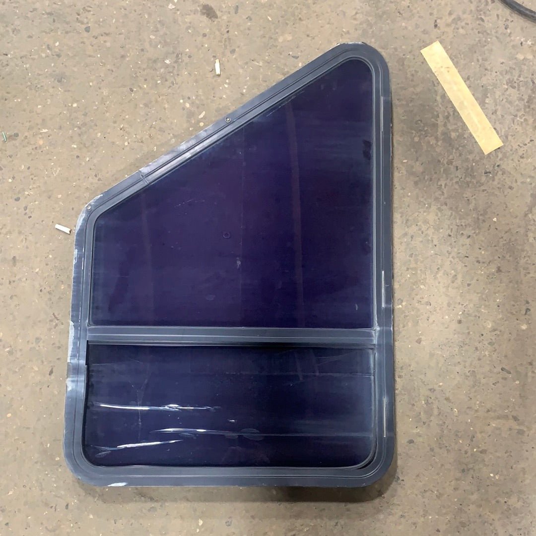 Used Black Radius Slanted Opening Window : 25 1/2 X 30 3/4 X 2
