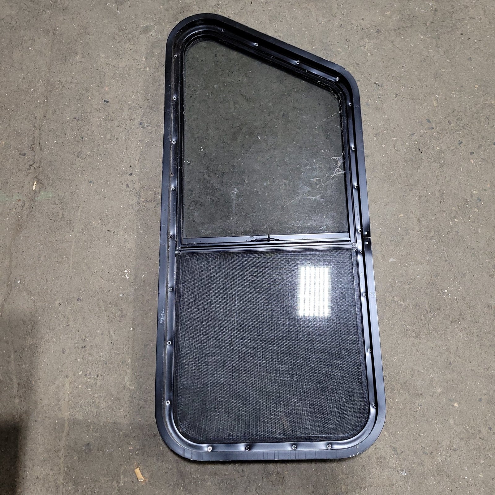 Used Black Radius Slanted Opening Window : 42 3/4