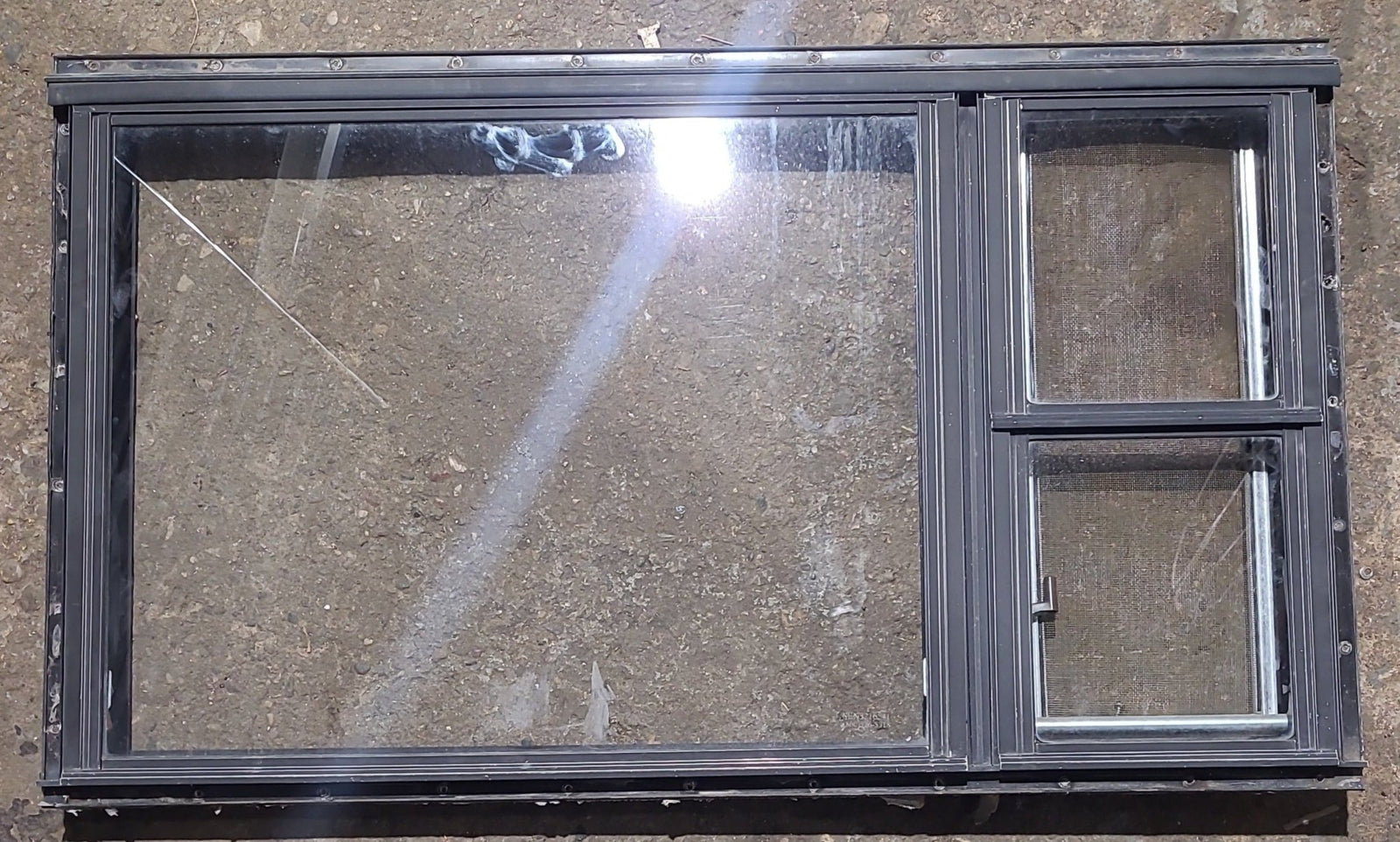 Used Black Square Emergency Opening Window: 36 1/2