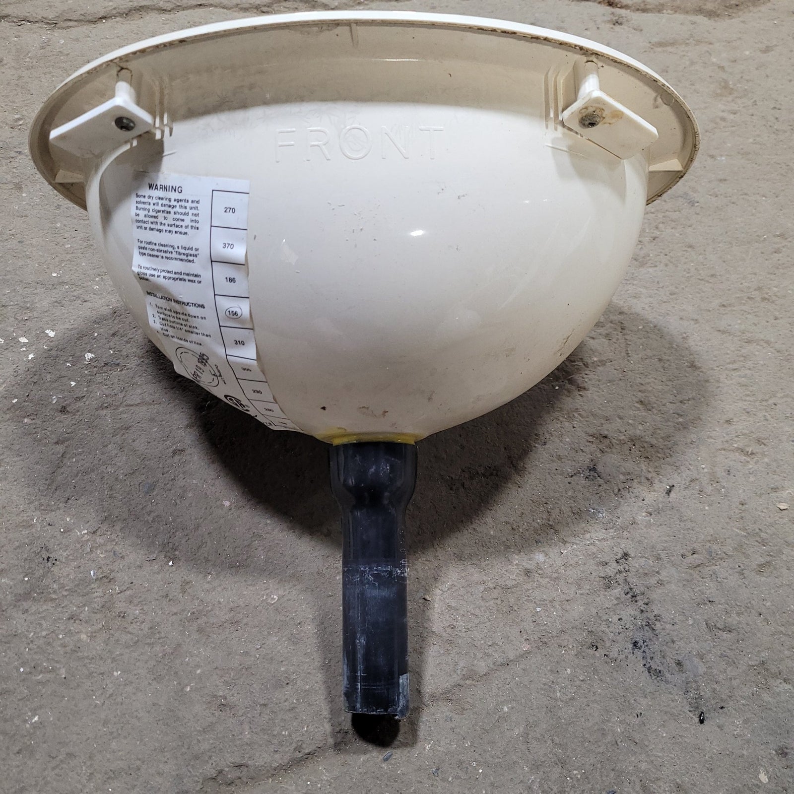 Used Bone Bathroom Sink 13 3/4