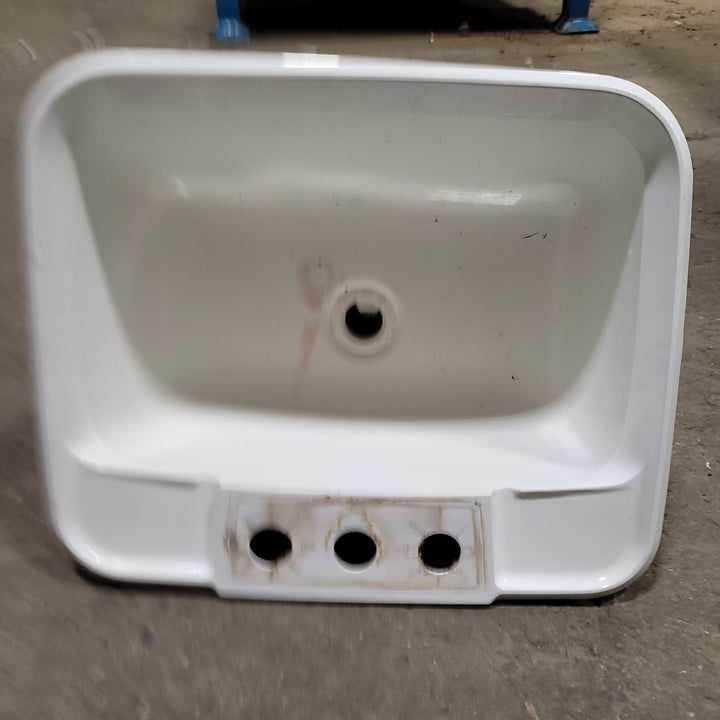 Used Bone Bathroom Sink 14 3/4" X 12 1/2" X 6"D - Young Farts RV Parts