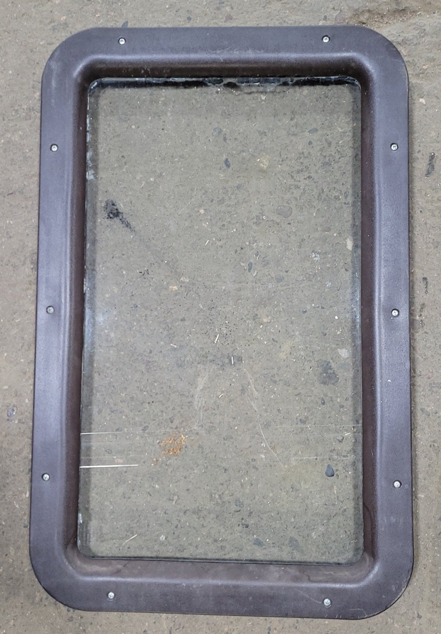 Used Brown Entry door window : 24 3/4