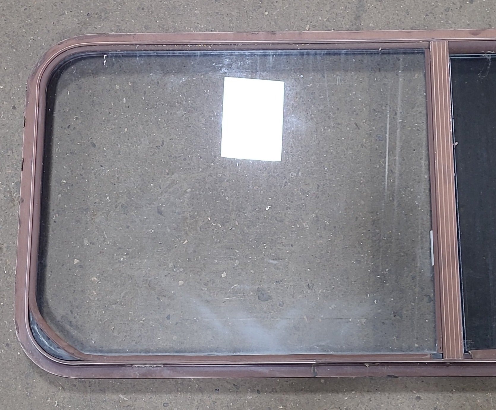 Used Brown Radius Opening Window : 53 3/4" W X 21 7/8" H X 2" D - Young Farts RV Parts