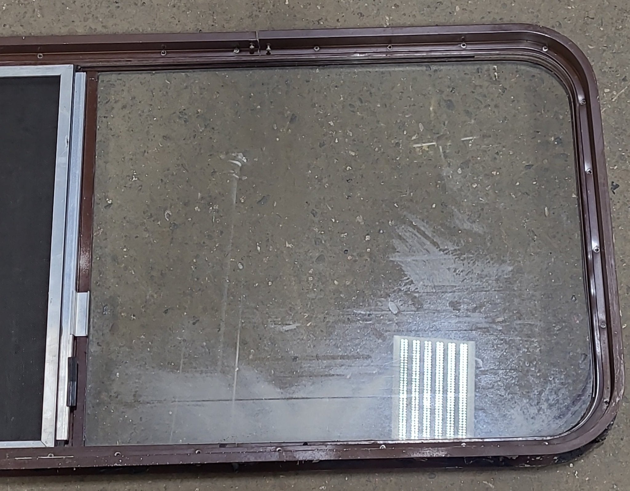 Used Brown Radius Opening Window : 53 3/4" W X 21 7/8" H X 2" D - Young Farts RV Parts