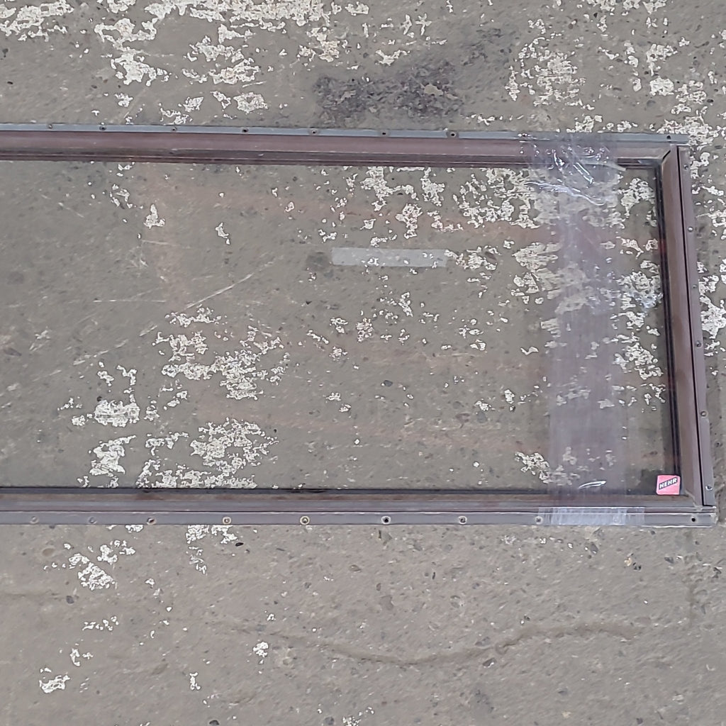 Used Brown Square Non Opening Window: 58 1/2" W x 19 1/4" H x 3/4" D - Young Farts RV Parts