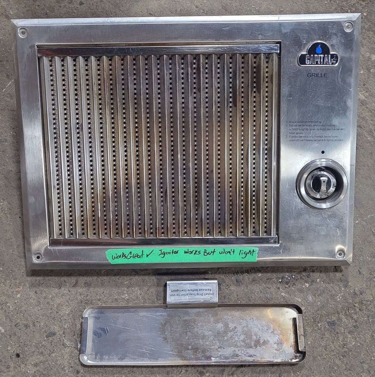 Used Capital Stainless Drop In Grille D2728 Young Farts RV Parts