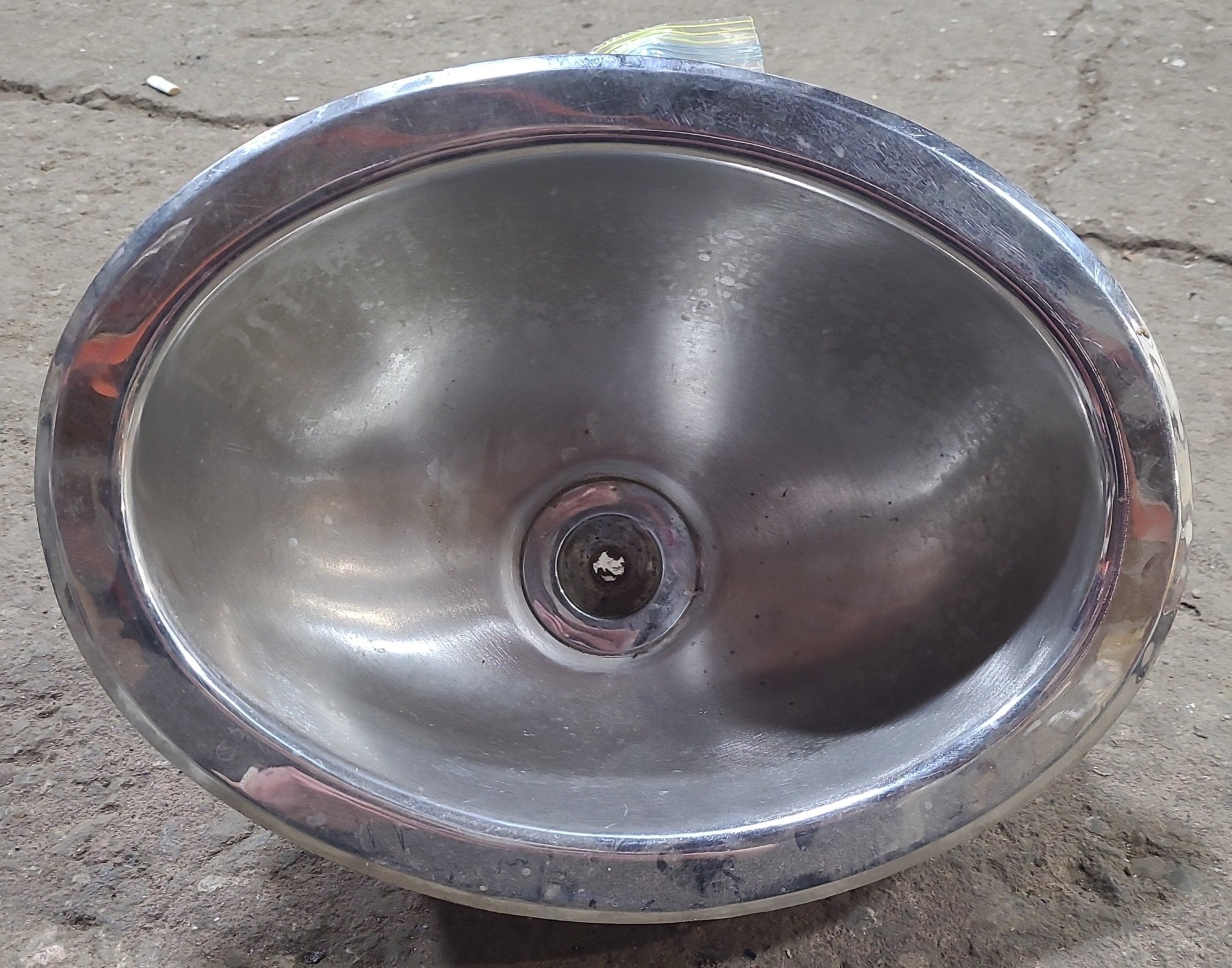 Used Chrome Bathroom Sink 14" x 10 1/2" x 6" D - Young Farts RV Parts