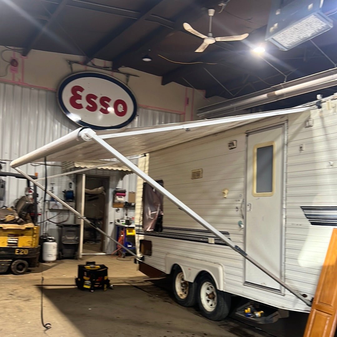 Used Complete Manual Awning Carefree Used Canvas Blue 14FT Young