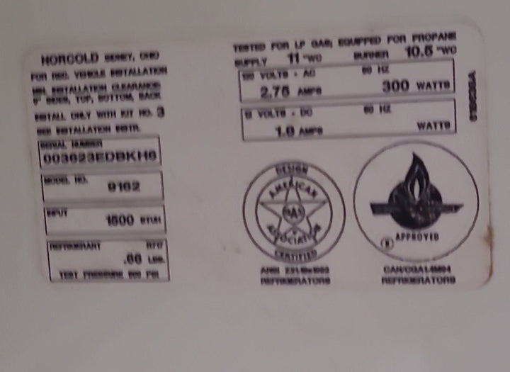 Used Complete Norcold 9162 Fridge 2-WAY - Young Farts RV Parts