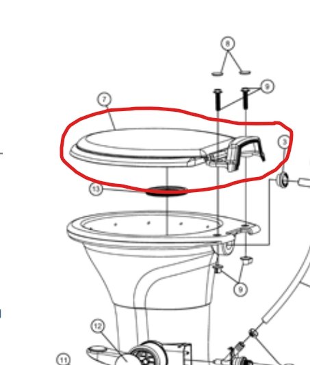 Used Dometic 310 Toilet Seat & Cover Replacement Off-White | 385311646 | 385311647 - Young Farts RV Parts