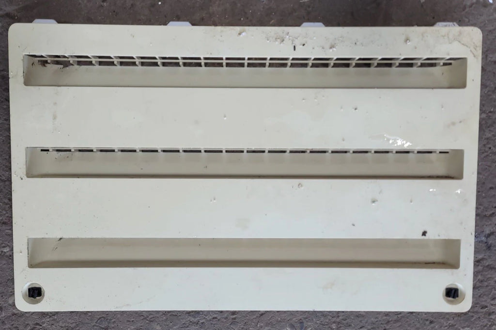 Used DOMETIC 3109350.011 - Yellowed Air Intake Side Refrigerator Vent- NO FRAME - Young Farts RV Parts