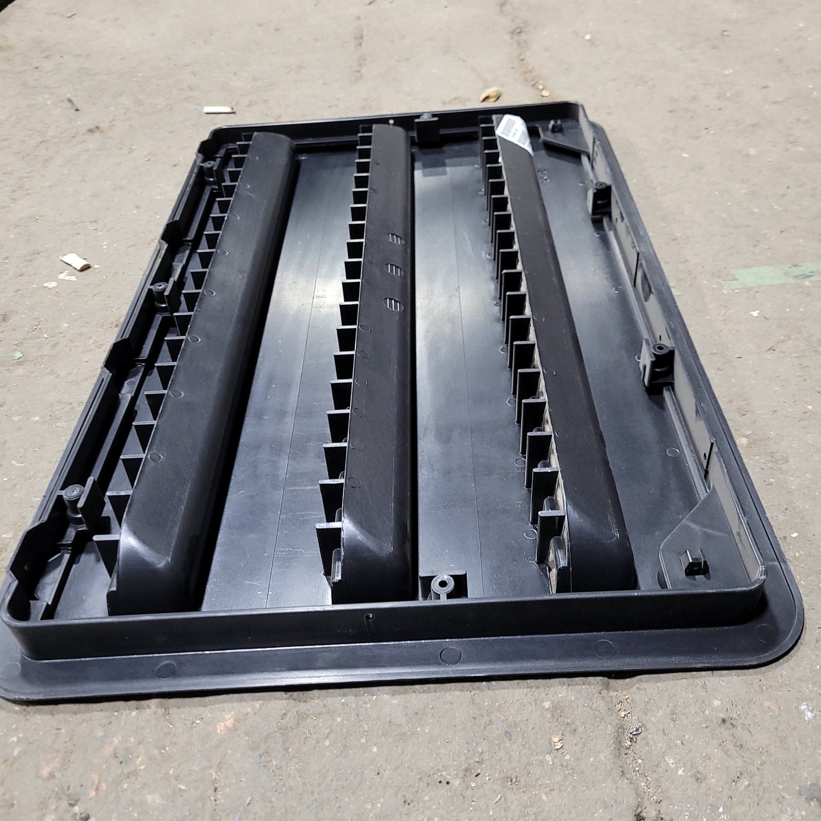 Used DOMETIC 3109350.065 - Black Air Intake Side Refrigerator Vent- HAS FRAME - Young Farts RV Parts