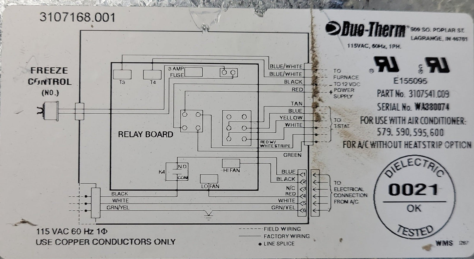 Used Dometic / Duo-therm A/C Analog Control 3107541.009 - Young Farts RV Parts