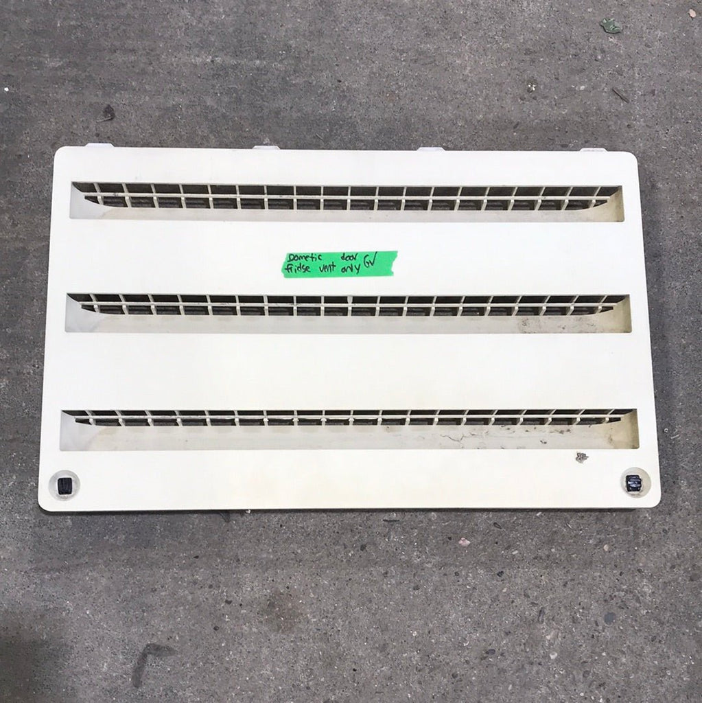 Used DOMETIC - Yellowed Air Intake Side Refrigerator Vent- NO FRAME - Young Farts RV Parts