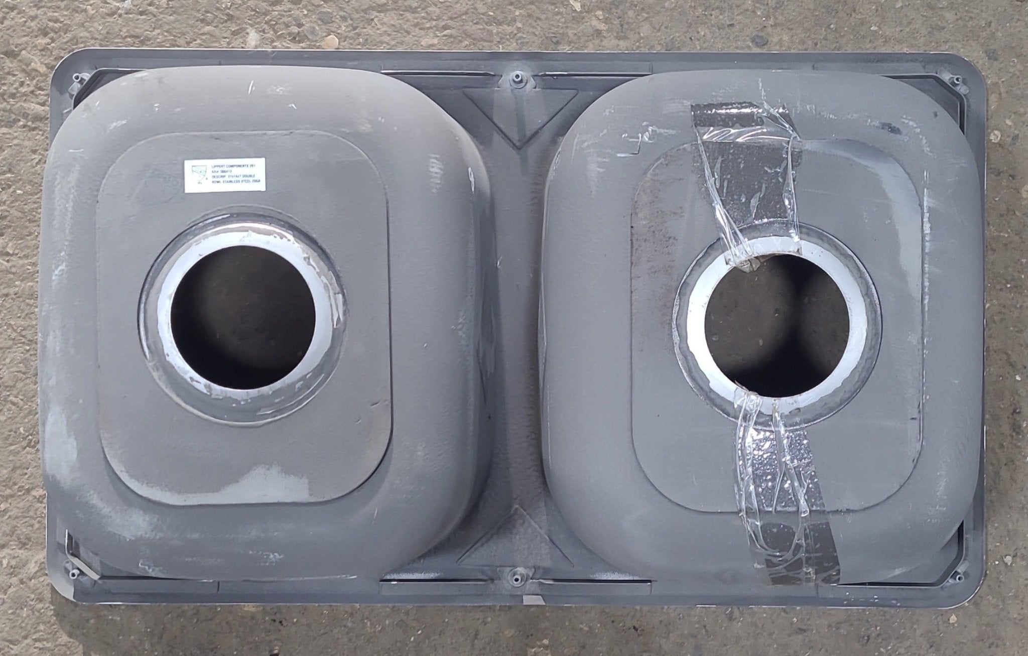 Used Double Kitchen Sink 16" X 27" X 7" D - Young Farts RV Parts