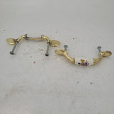 Used Gold (with flower centers) Cabinet Handle 3