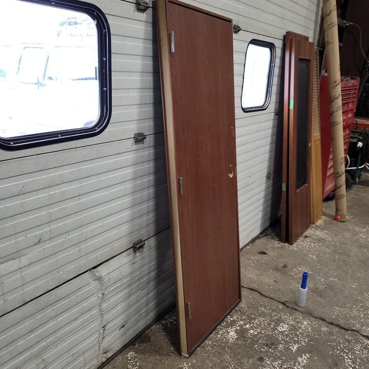 Used Interior Wooden Door & Frame 28 1/2" W X 75 1/3" H X 2 1/4" D - Young Farts RV Parts