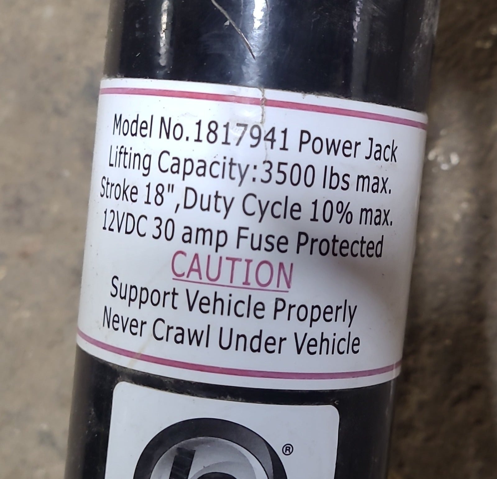 Used Lippert Power Jack 1817941 - Young Farts RV Parts