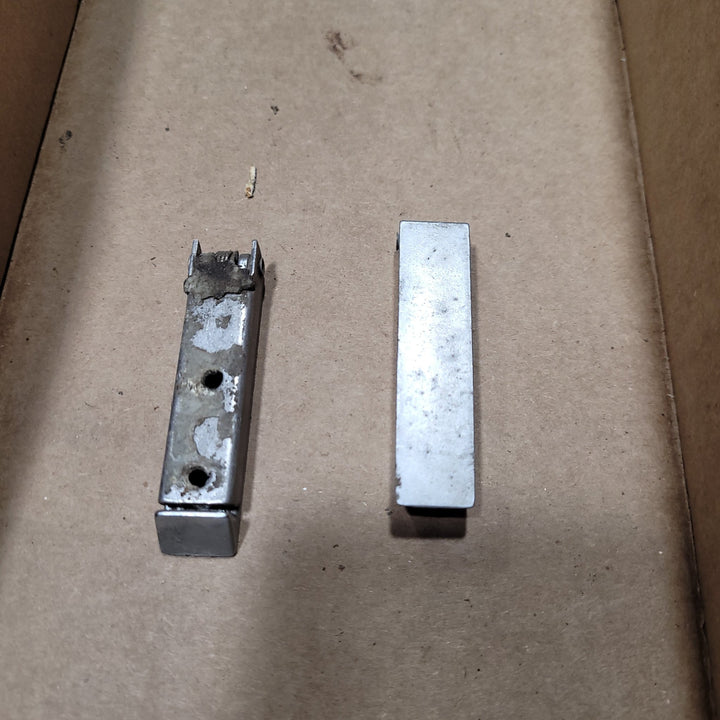Used metal square baggage door catch chrome 1x - Young Farts RV Parts