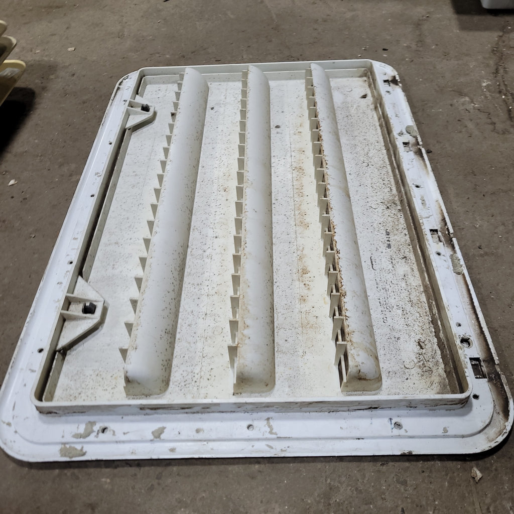 Used Norcold 617778 - Yellowed Air Intake Side Refrigerator Vent- HAS FRAME - Young Farts RV Parts
