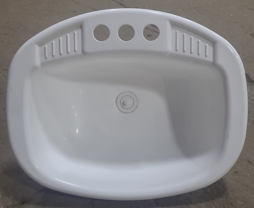 Used Off White Bathroom Sink 20" X 16" X 6 1/2"D - Young Farts RV Parts