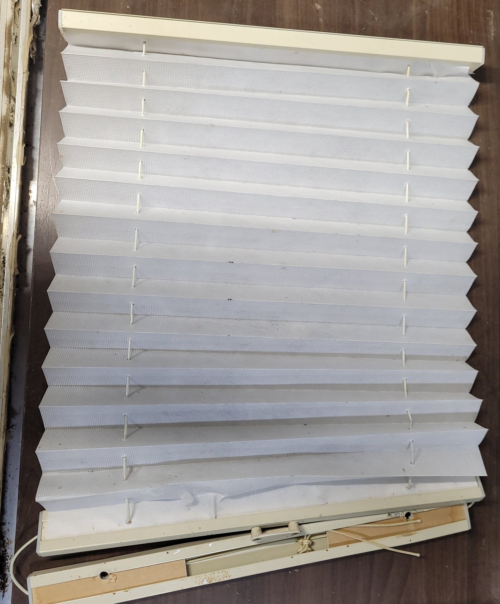 Used Off-White Skylight Blind 13 1/2" W X 19 3/4" L - Young Farts RV Parts