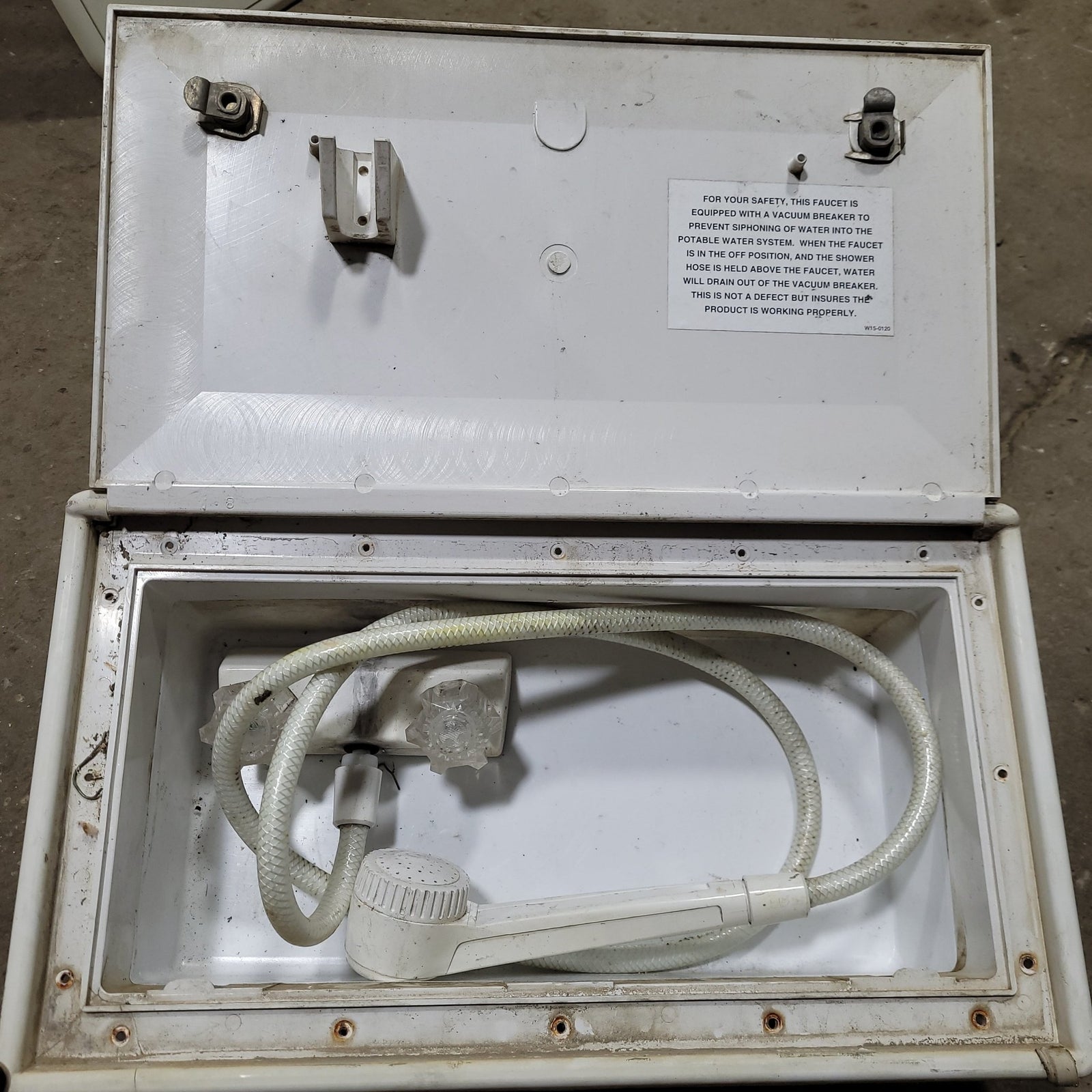 Used Outdoor Shower 18 1/2 W 10 1/2 H - Young Farts RV Parts