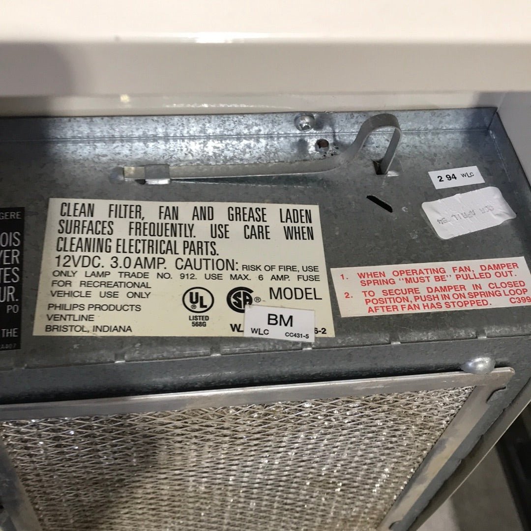 Used Phillips / Ventline RV Range Hood Fan With Tank Monitor CC431 - 5 - Young Farts RV Parts