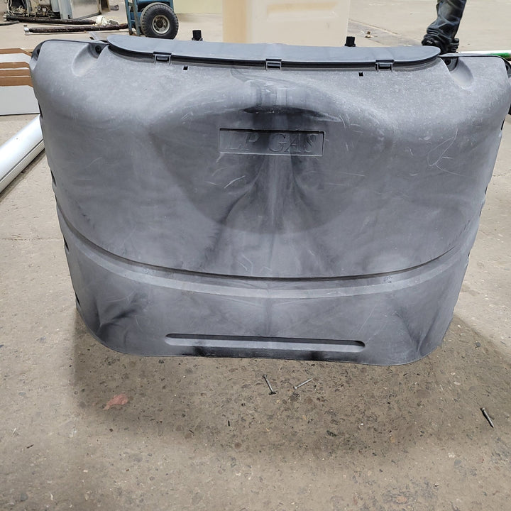Used Propane Tank Cover - Black - Fits 20lb Steel Double Tank - Young Farts RV Parts