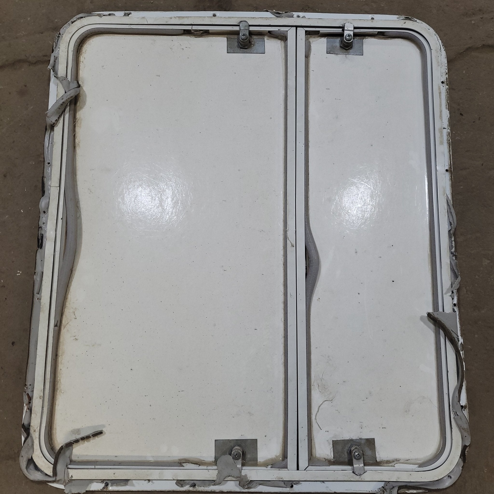 Used Radius Cargo/ Compartment Door 30" X 25 3/4" X 1/2"D - Young Farts RV Parts