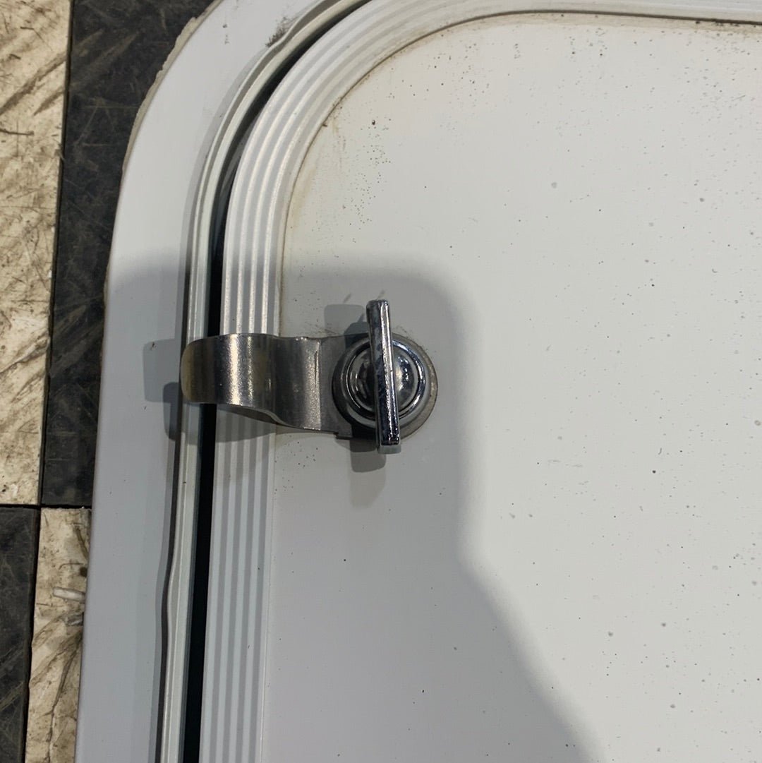 Used Radius Cornered Cargo Door 26" x 24 3/8" x 3/4"D - Young Farts RV Parts