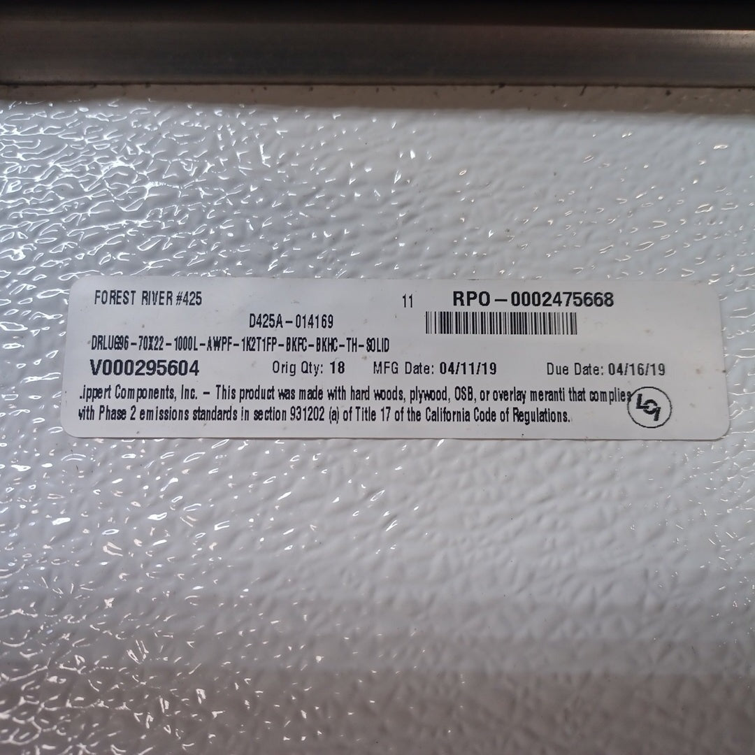 Used Radius Cornered Cargo Door 69 5/8" x 21 7/8" x 2" D - Young Farts RV Parts