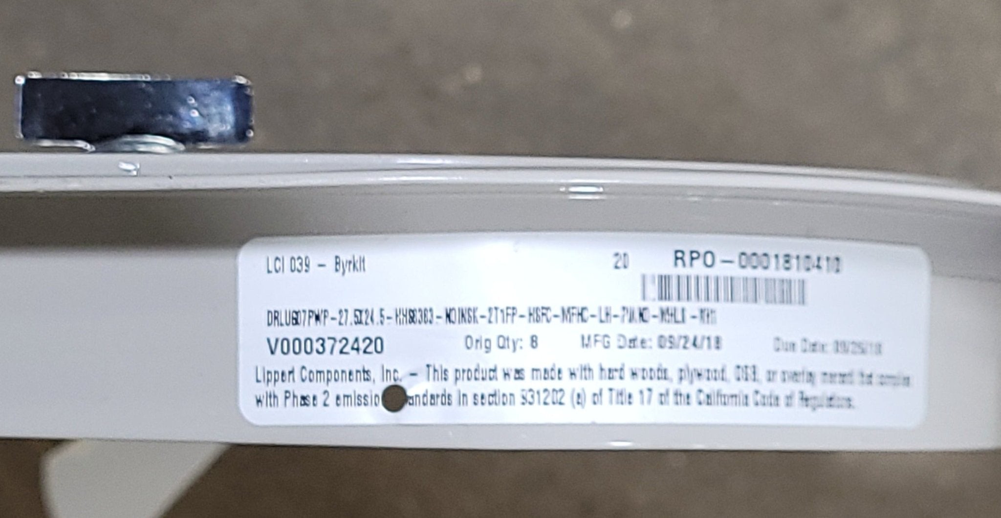 Used Radius Cornered Propane/ Cargo Door 24" x 27 1/4" X 1 1/4" D - Young Farts RV Parts