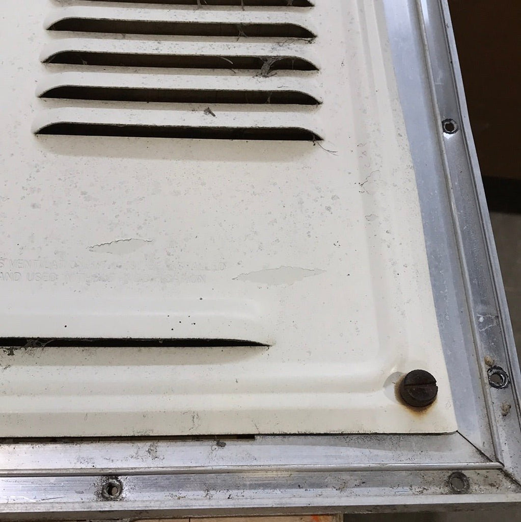 Used Retro DOMETIC (P/N UNKNOWN for RM382) - Off White Vent Door with Silver Trim - Young Farts RV Parts