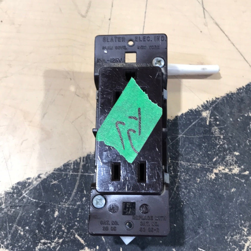 Used RV 15A 125V Wall Receptacle/Outlet BROWN (SLATER ELEC. INC) - Young Farts RV Parts