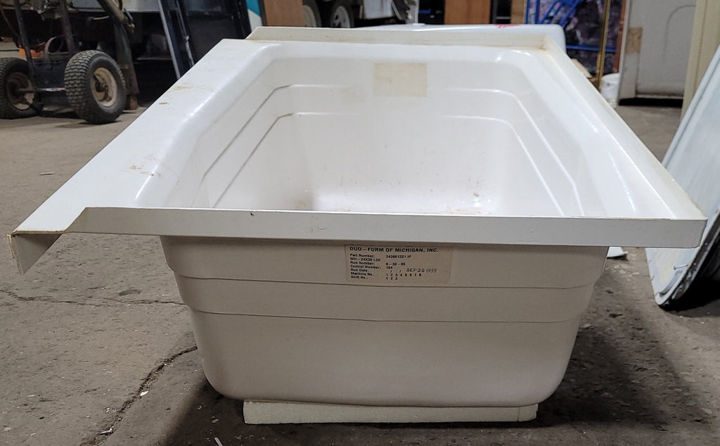 Used RV Bath Tub 36” x 24” Left Hand Drain - Young Farts RV Parts