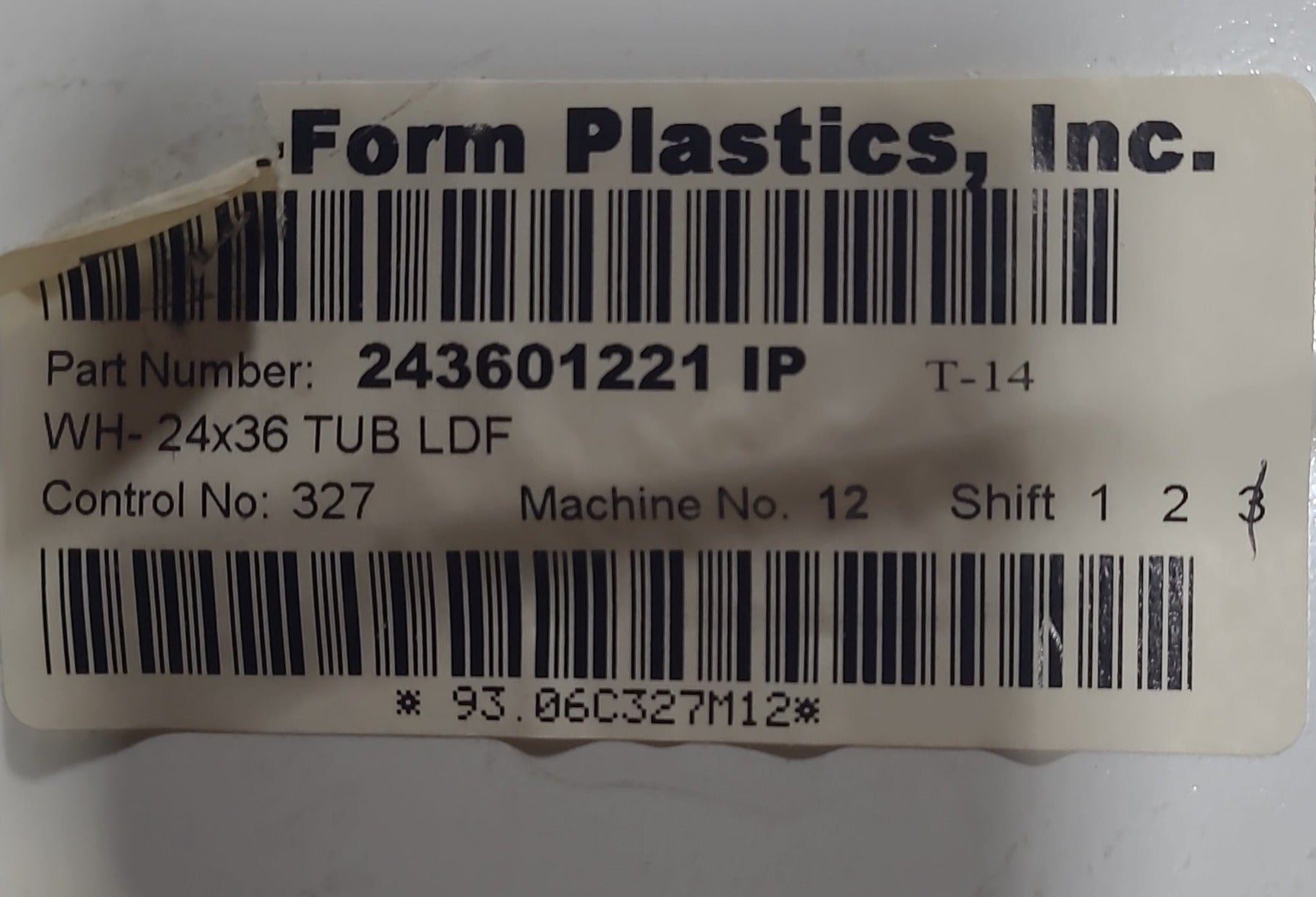 Used RV Bath Tub 36” x 24” Left Hand Drain - Young Farts RV Parts