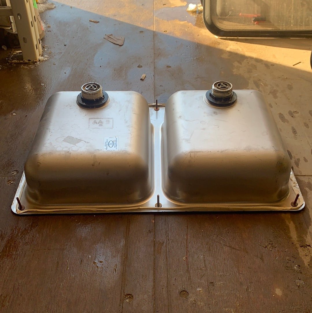 Used RV Double Kitchen Sink 25” W x 17” L - Young Farts RV Parts