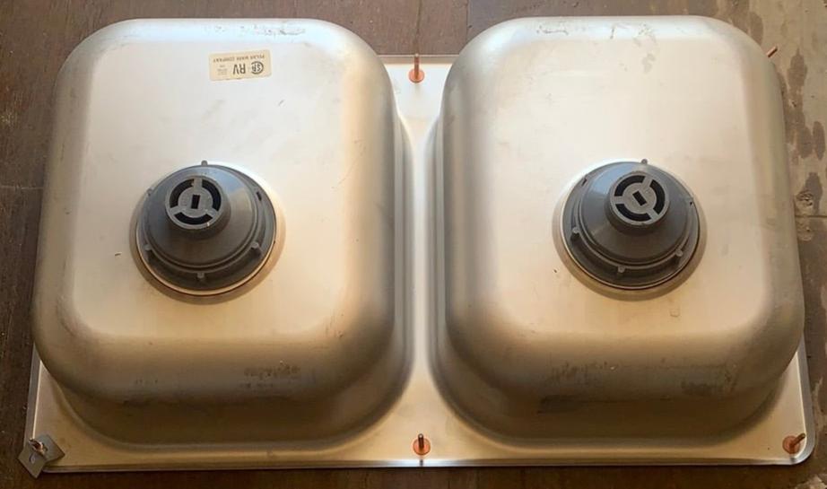 Used RV Double Kitchen Sink 27” w x 16” L - Young Farts RV Parts