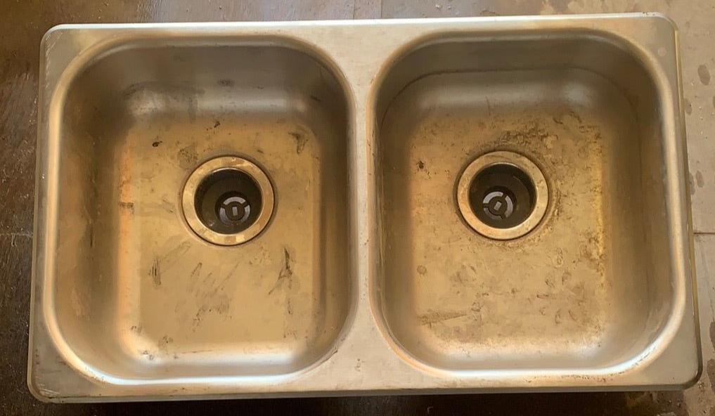 Used RV Double Kitchen Sink 27” w x 16” L - Young Farts RV Parts